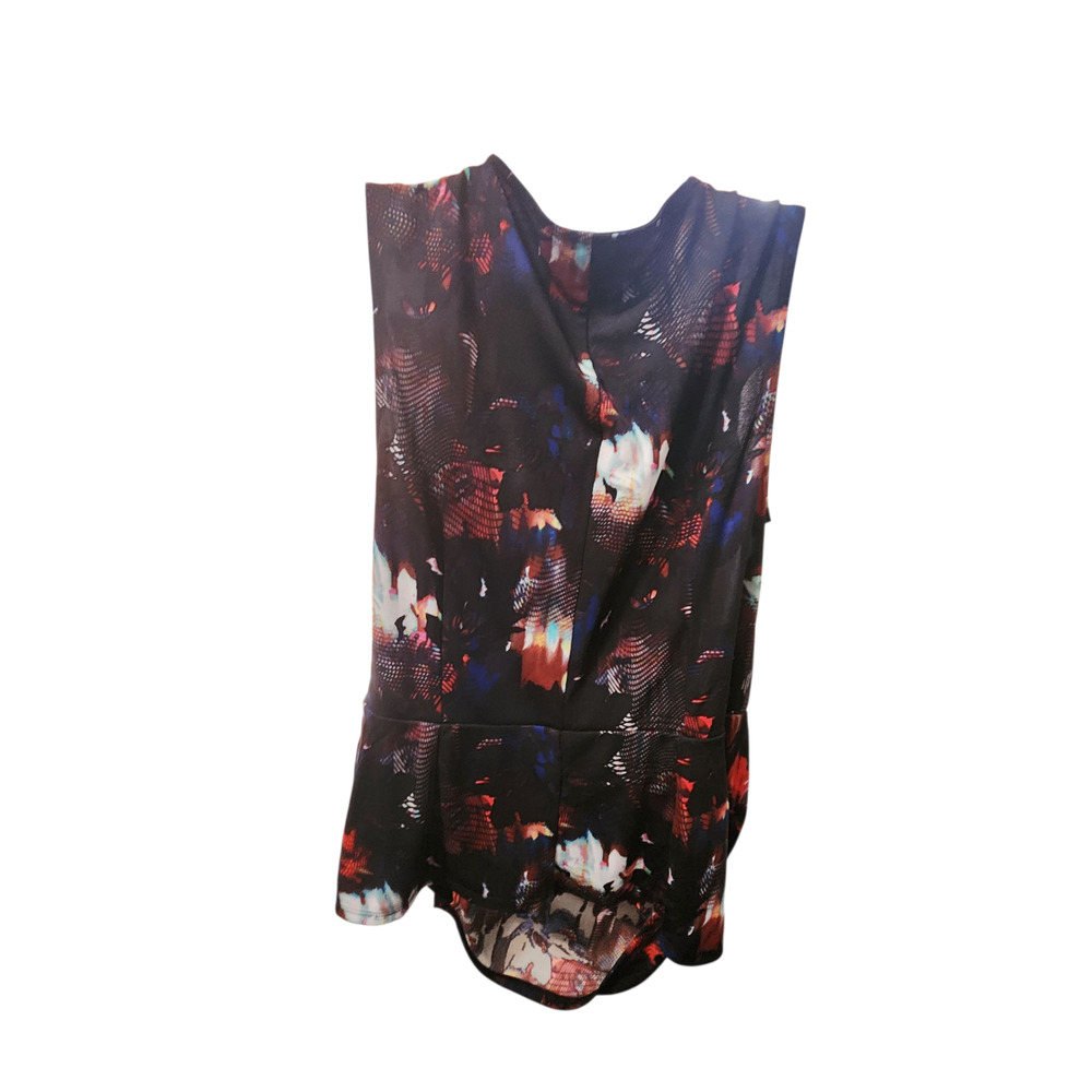 Robert Rodriguez Women's Top Large Black Floral Cowl Neck Sleeveless - Picture 2 of 5